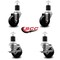 Service Caster 3-1/2'' Phenolic Wheel Swivel 1-7/8'' Expanding Stem Caster Set 2 Brakes, 4PK SCC-EX20S3514-PHR-2-TLB-2-178 - alternate 4